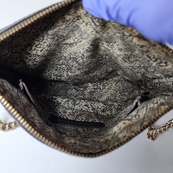 REBECCA MINKOFF Crossbody Mini MAC Black with Gold Chain Leather Purse - Picture 6 of 17